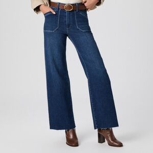 PAIGE “Anessa” Wide Leg Jeans – Dark Vintage Wash – Size 26